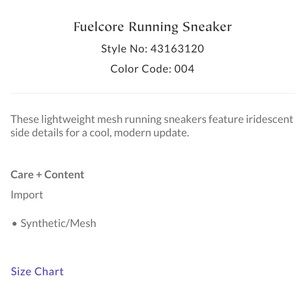 fuelcore running sneaker iridescent